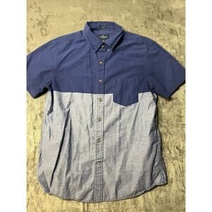 American Eagle Outfitters Blue and Light Blue Casual Button Down Shirt